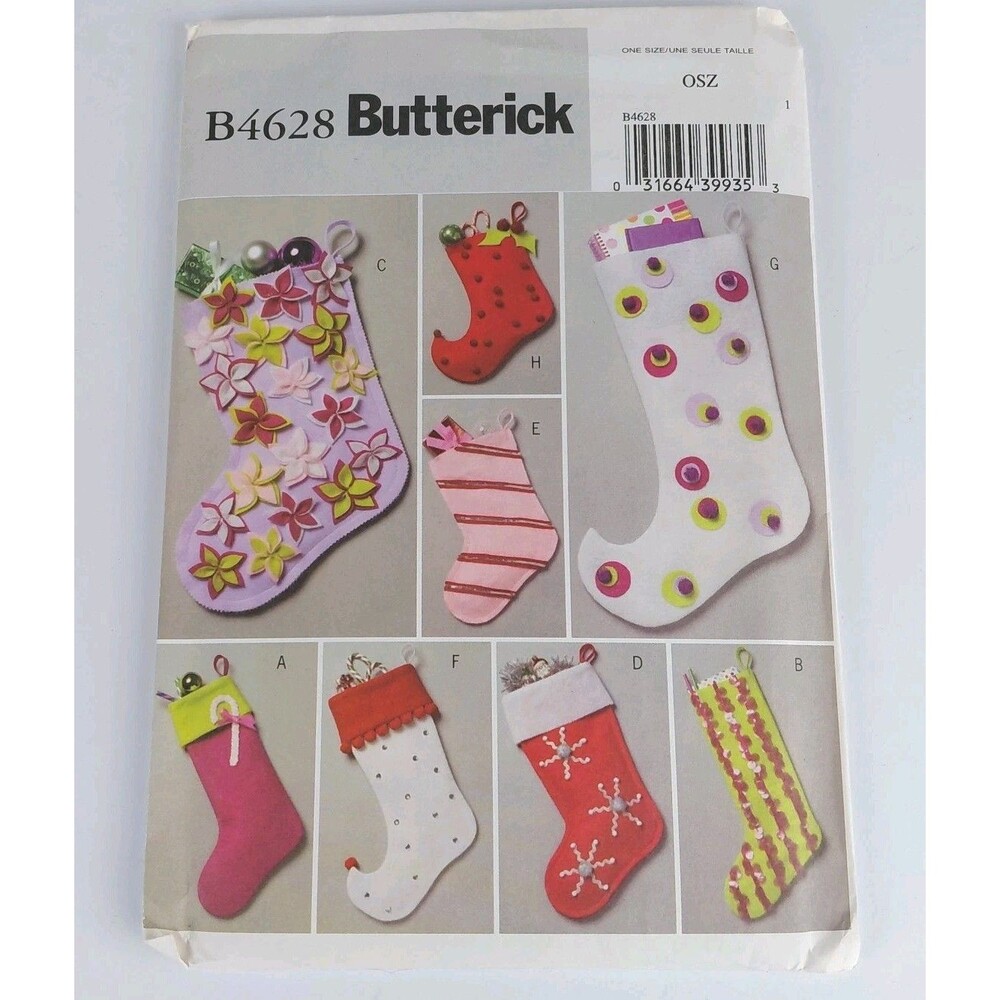 Vtg Butterick Christmas Stocking Craft Sewing UNCUT Pattern 2005